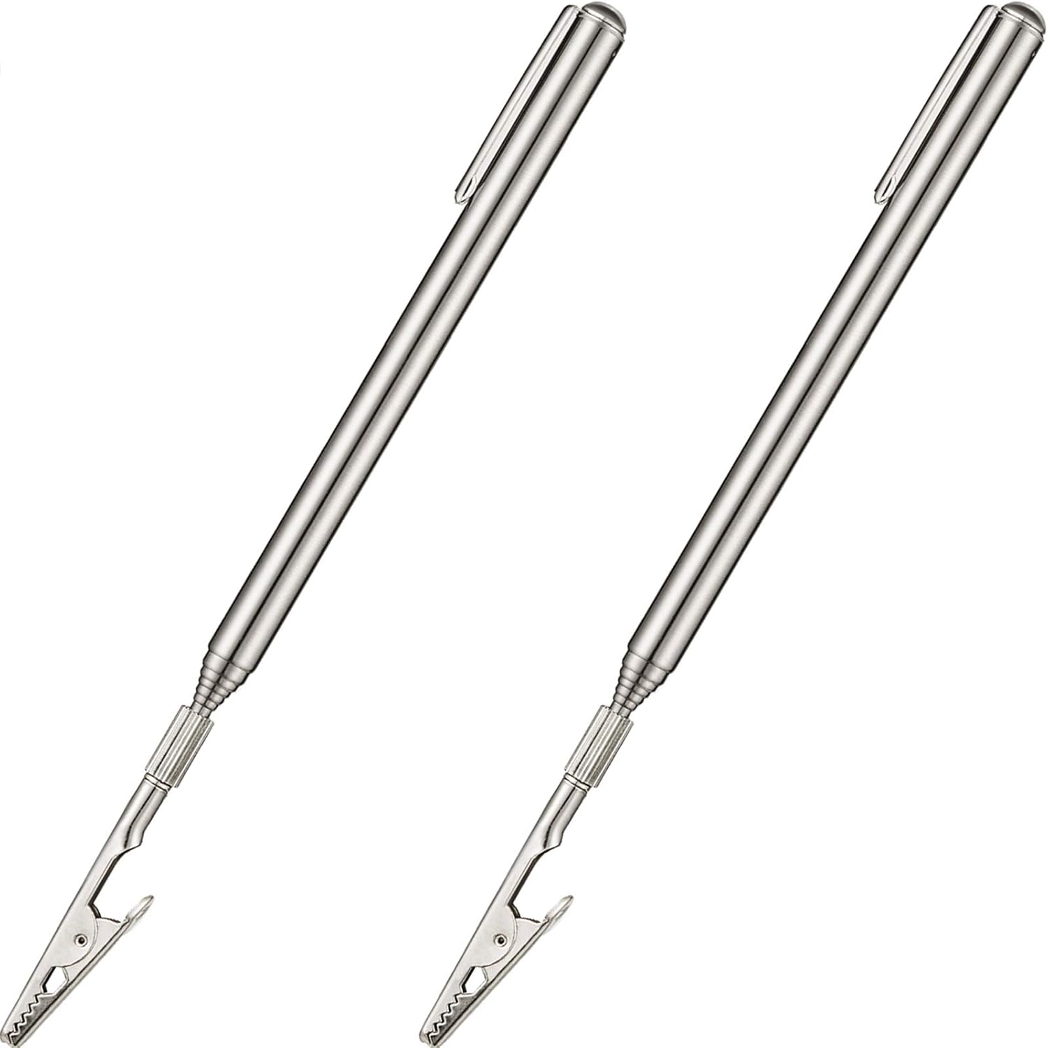 Mudder 2 Pcs Telescoping Clip Roach Clips for Joints Telescopic Metal Wire Joint Clamp with Pen Bracelet Helper Tool Extendable for Mechanics Home Automobile Repairing Jewelry Fix(Range 8.27-36 Inch)